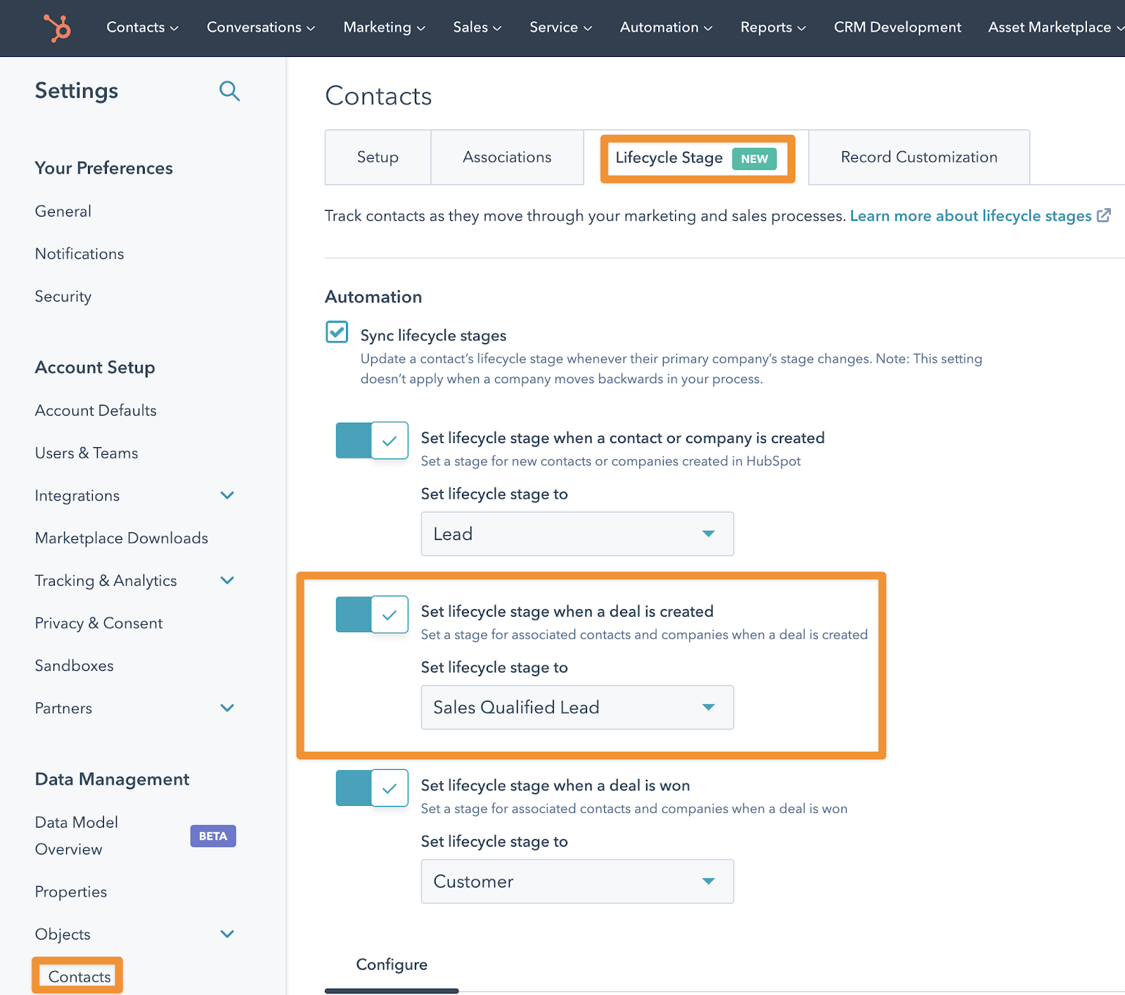 default lifecycle stage