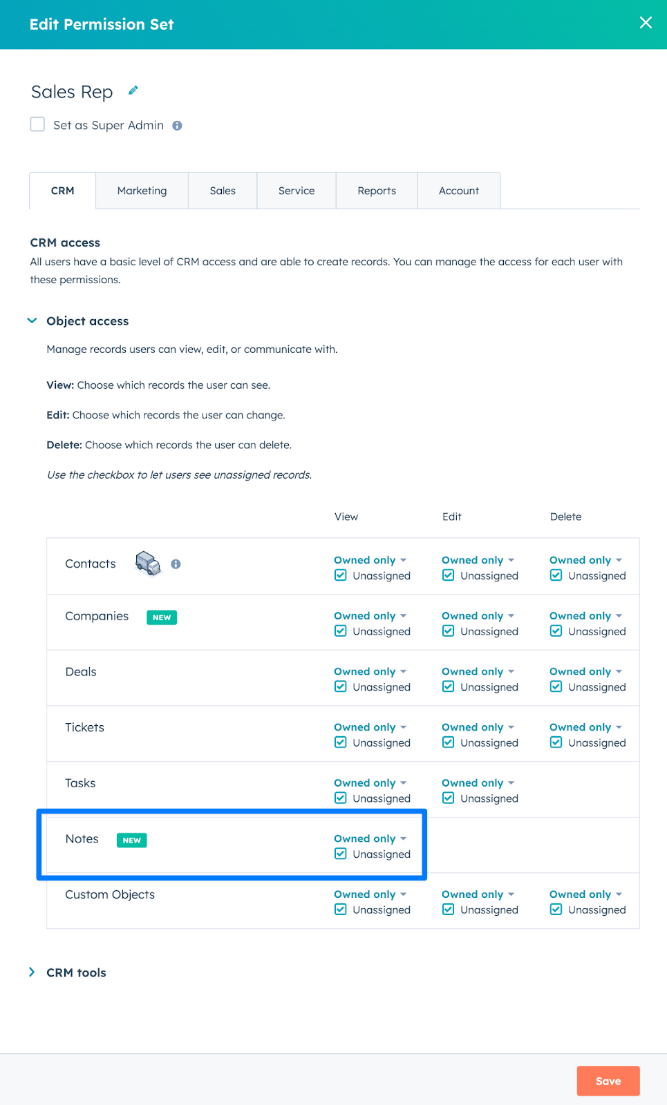 editing permission sets