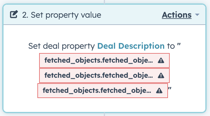 When the object data can’t be copied you’ll see error messages