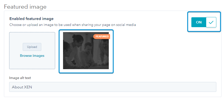 HubSpot page featured image