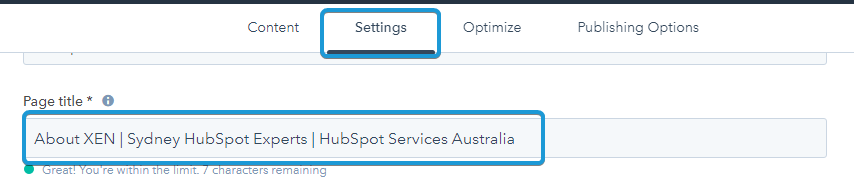 Page Title Tag HubSpot