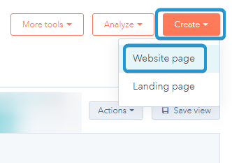 Create Website page HubSpot