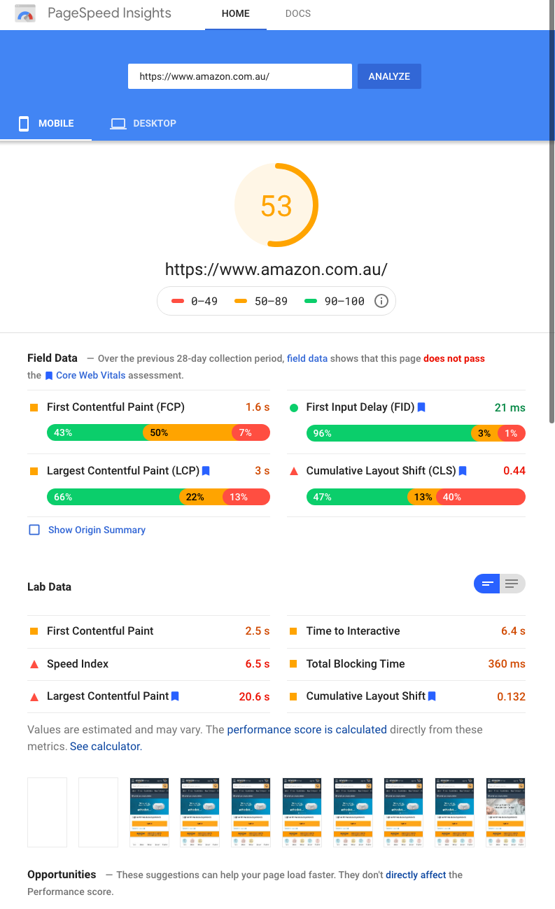 hubshots pagespeed insights 2