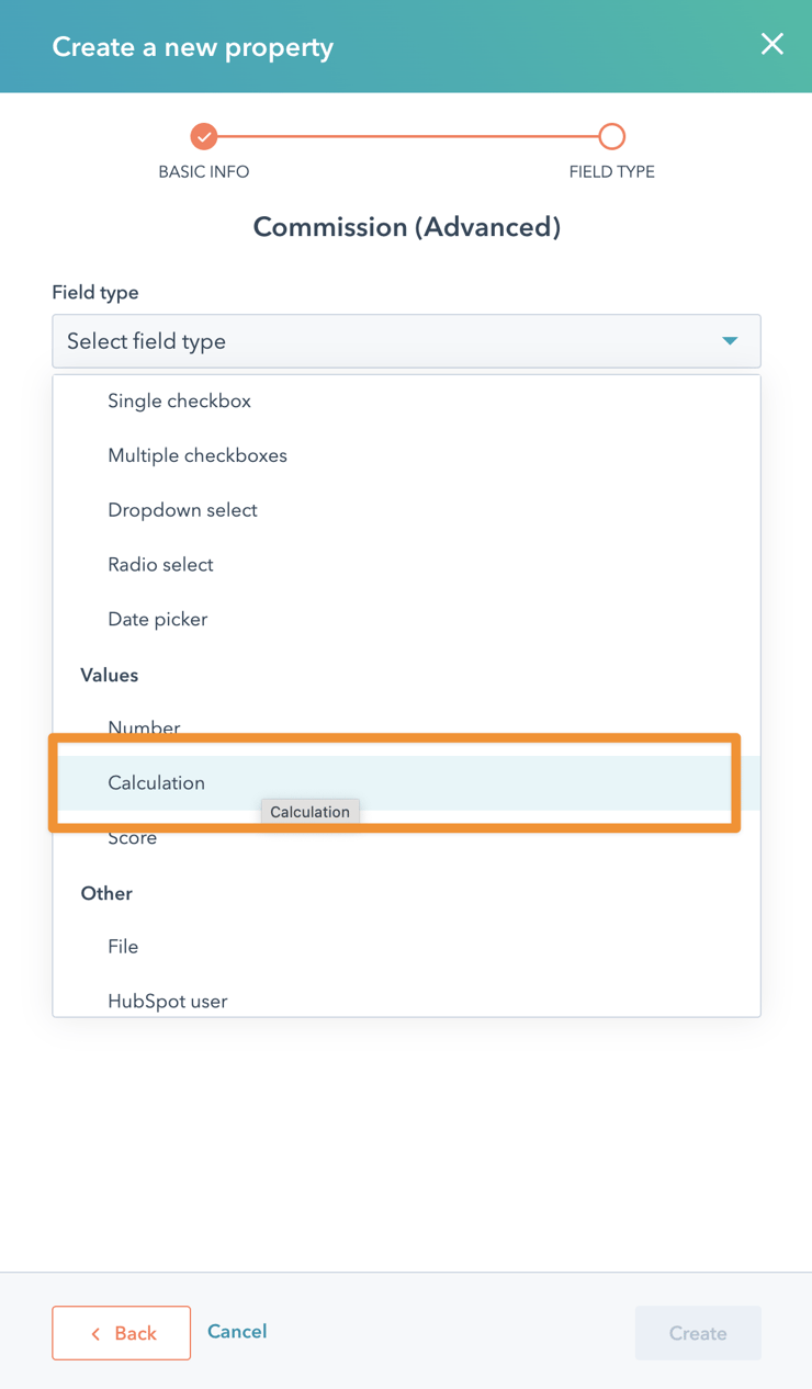 calculation fields