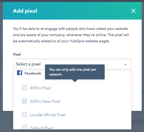 hubspot ads pixel support