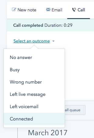 hubspot call outcomes