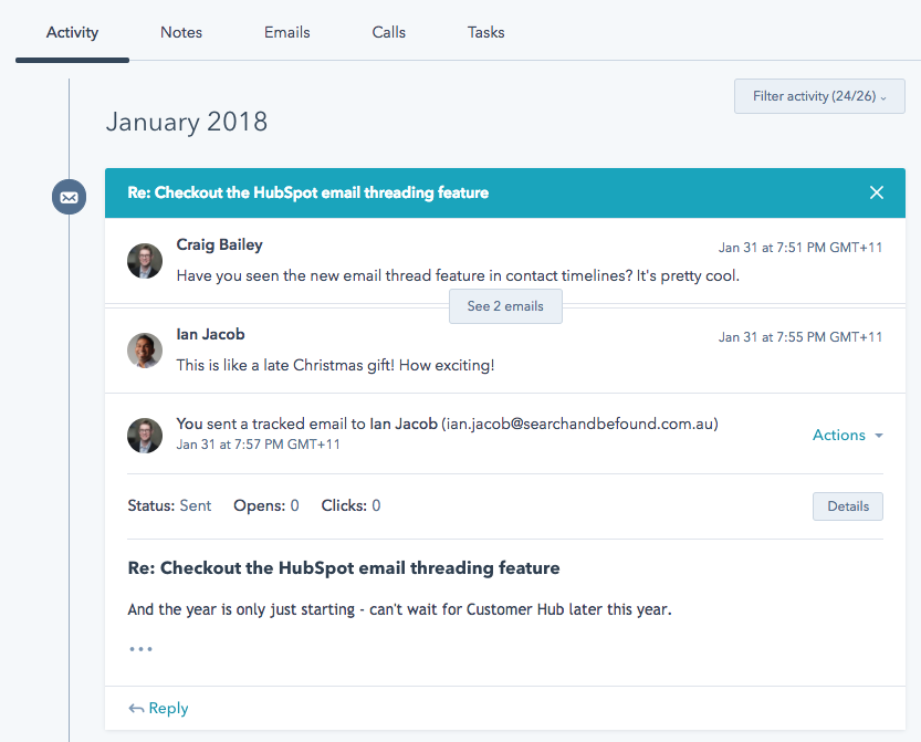 hubspot email thread 2