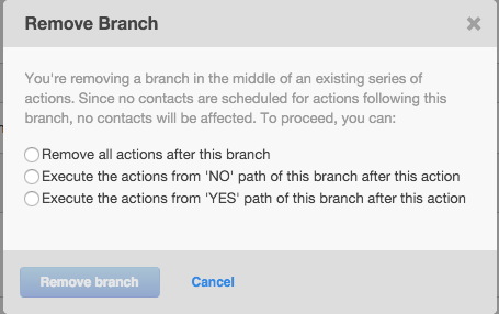 HubSpot Workflow Branching Delete Prompt