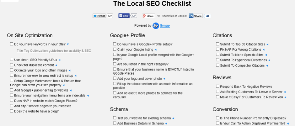 Local SEO Checklist