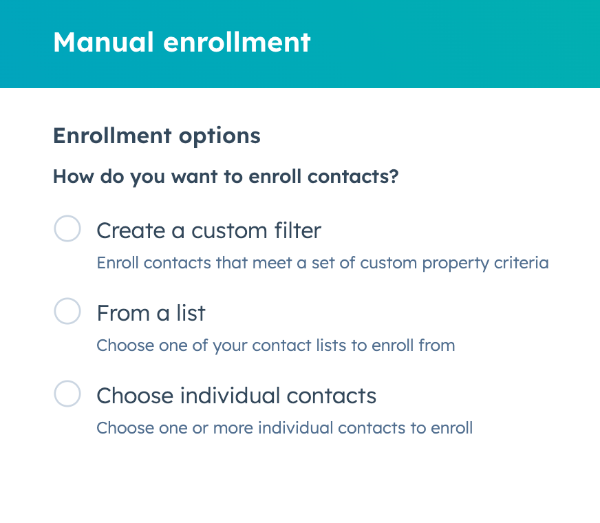 Manual enrollment