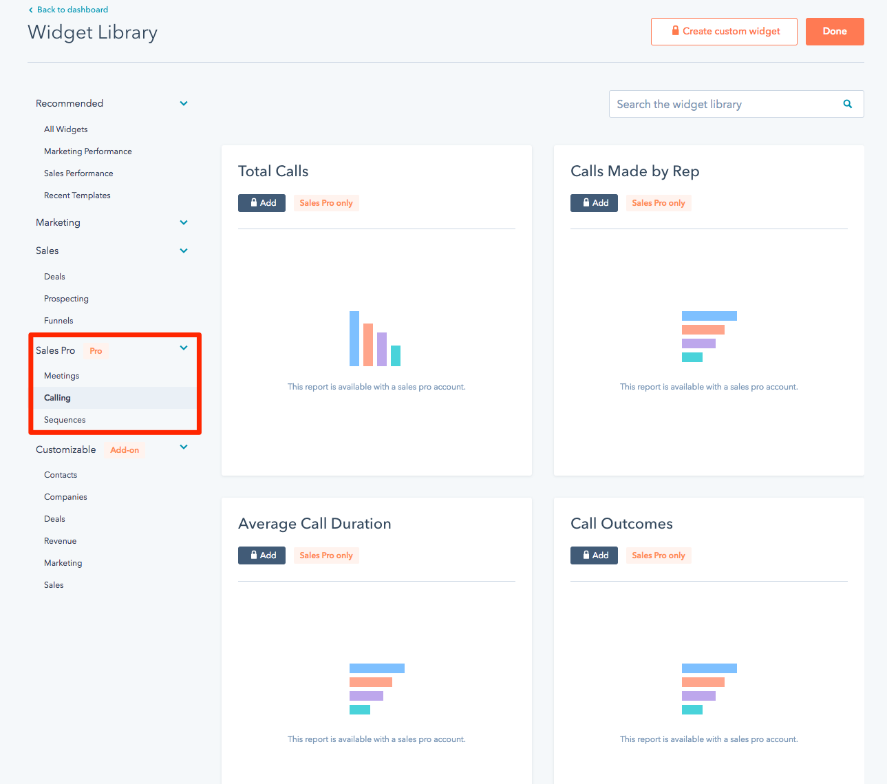 Reports dashboard