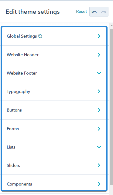 HubSpot Theme Settings